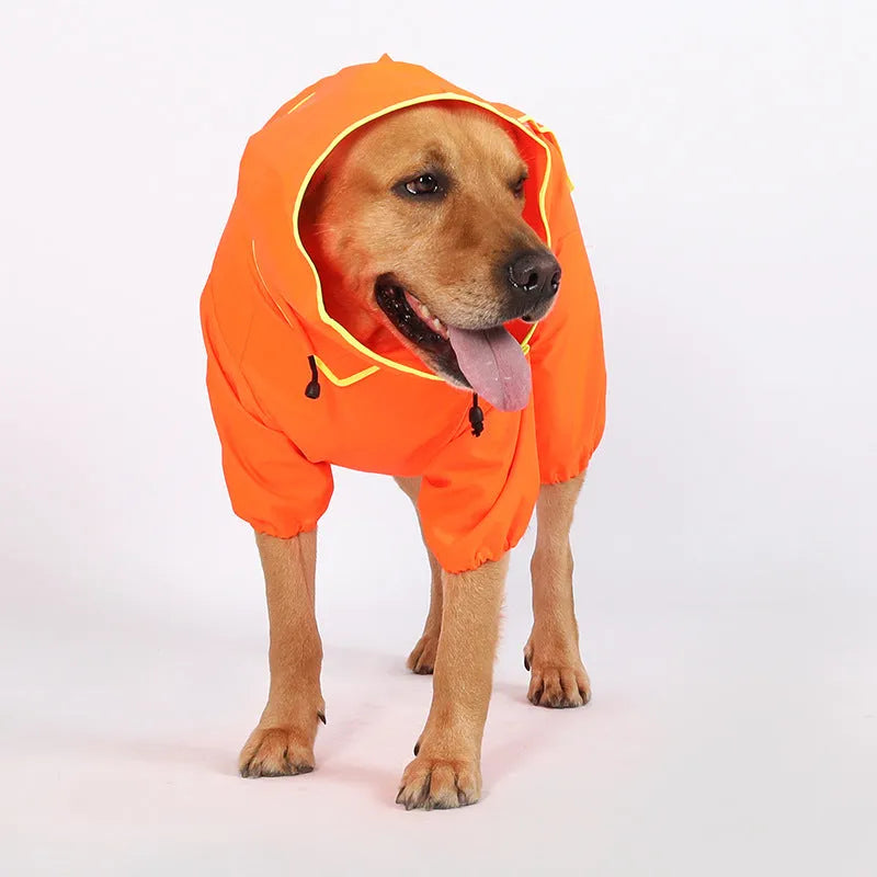 Four-legged Reflective Hooded Pet Waterproof Poncho For Medium And Large Dogs - Bellarte Enchanté Four-legged Reflective Hooded Pet Waterproof Poncho For Medium And Large Dogs